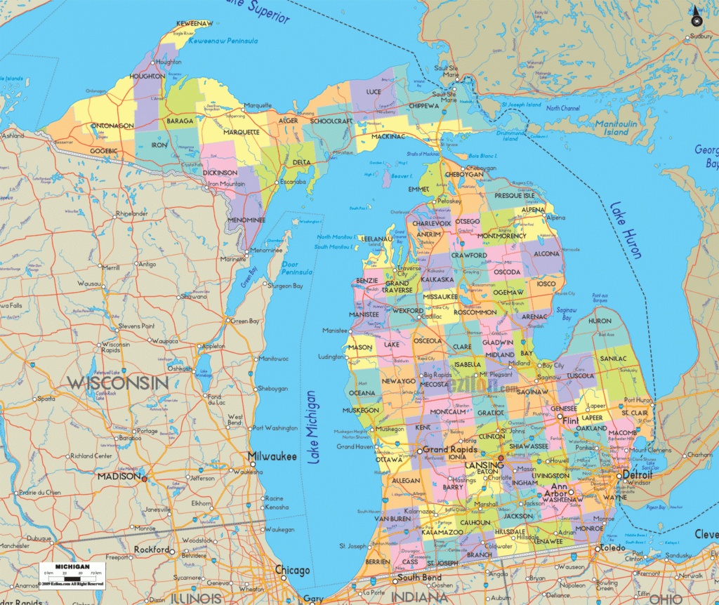 Michigan Map TravelsFinders Com