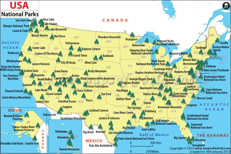 Nationalparks Usa Karte Karte