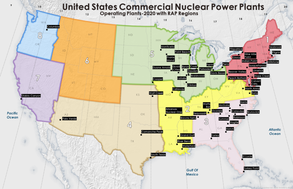 Nuclear Power Plants USA 2020 MapPorn