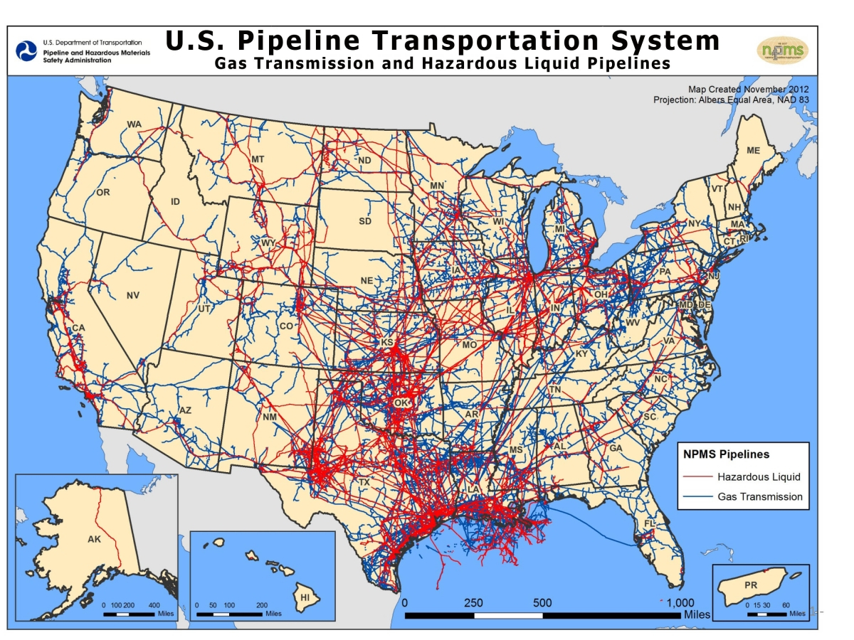 Oil Pipeline Map Usa CVLN RP