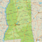 Physical Map Of Mississippi Ezilon Maps