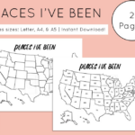 Places I ve Been Printable Map USA Map Printable Etsy Usa Map