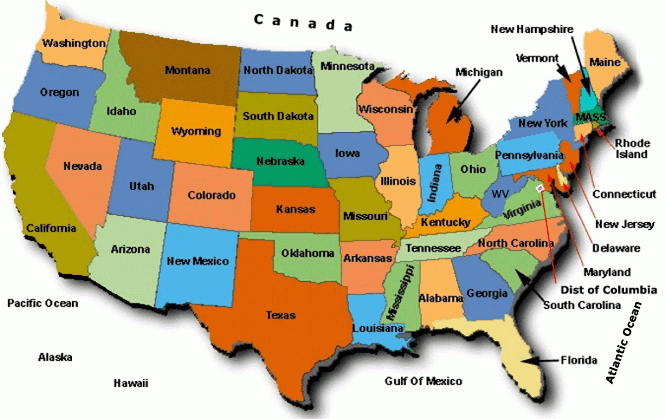 Political Map Of USA Free Printable Maps