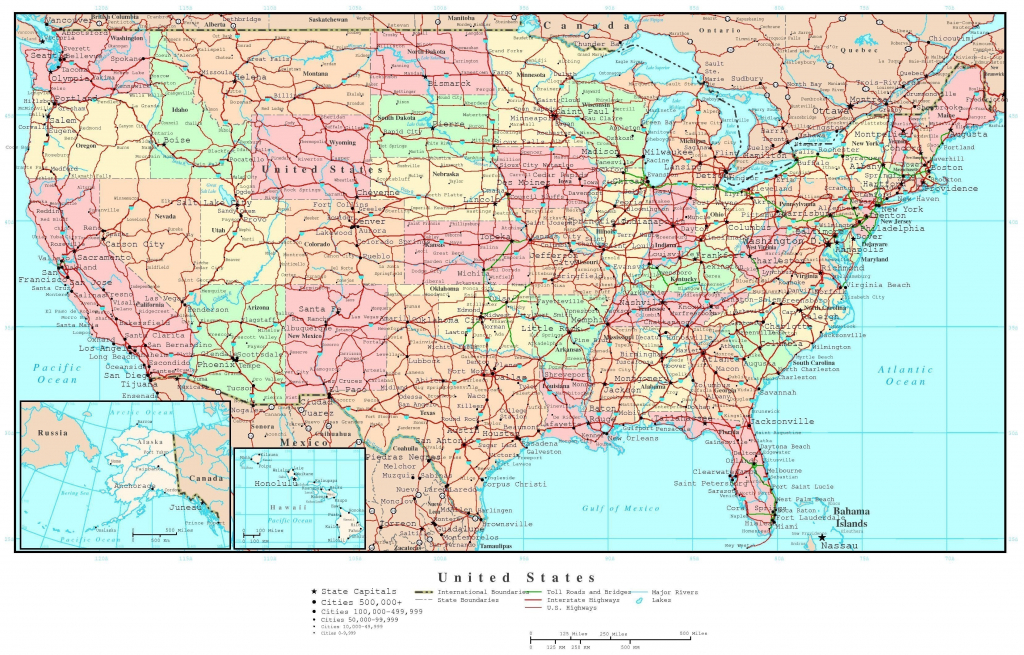 Printable Map Of The United States With Major Cities And Highways