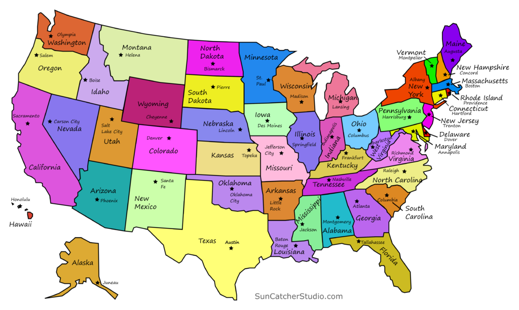 Printable US Maps With States Outlines Of America United States DIY Projects Patterns 