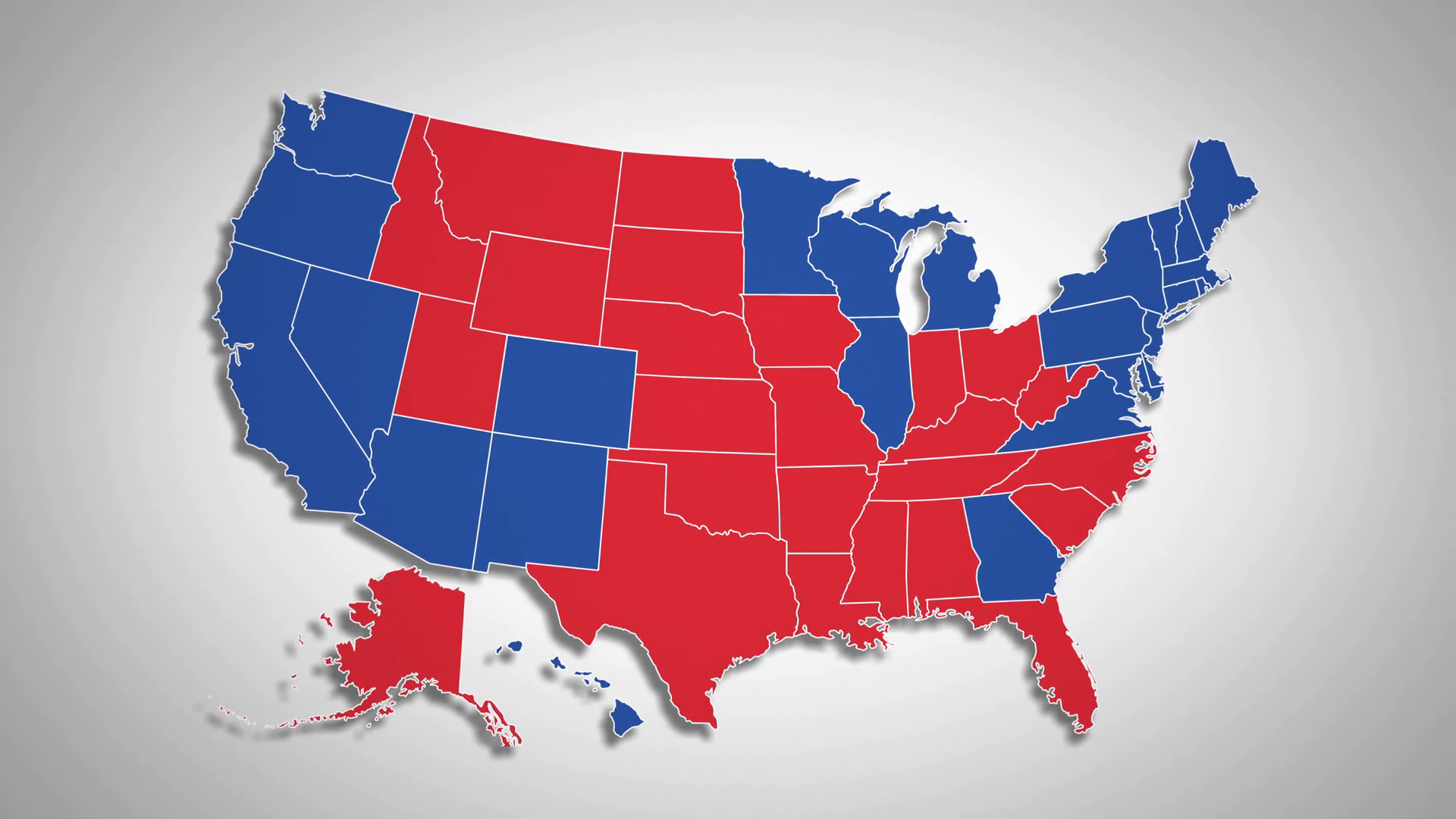 Result Of The US Election 2020 Animated Map Showing Red And Blue 