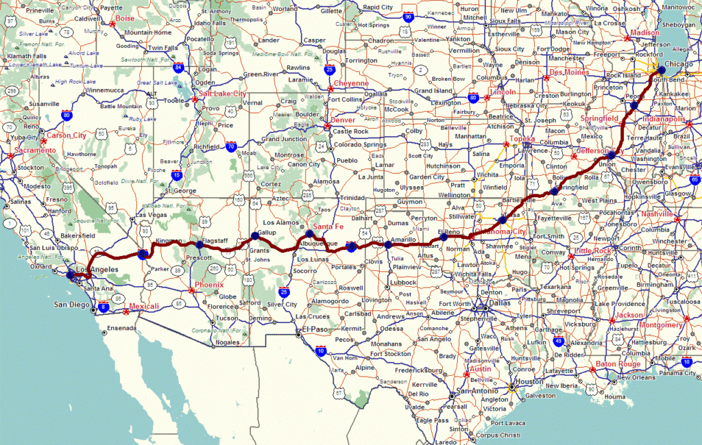 Route 66 Map List Of Love