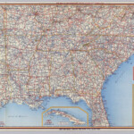 Shell Highway Map Southeastern Section Of The United States Mapas Felix