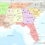 Southeastern US Political Map By Freeworldmaps