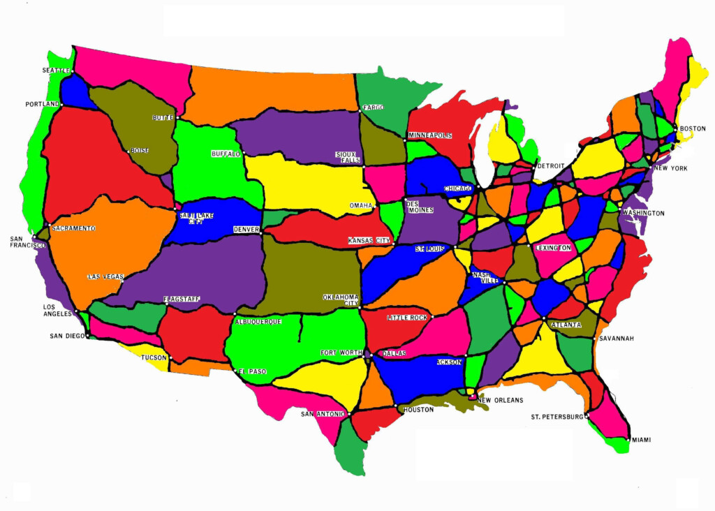 Spring Break 2013 What If State Lines Were Drawn By U S Interstates 