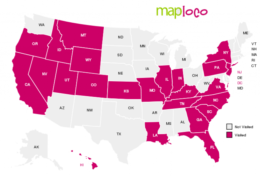 States I Ve Visited Map Printable Map