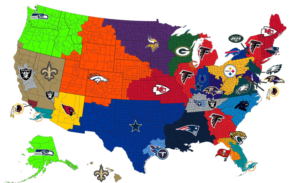 States With Nfl Teams Map Map 2023