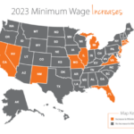 The Map Below Shows Which States Have Changes In Minimum Wages In 2023