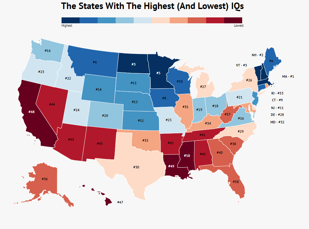 The States With The Highest And Lowest Average IQ Zippia