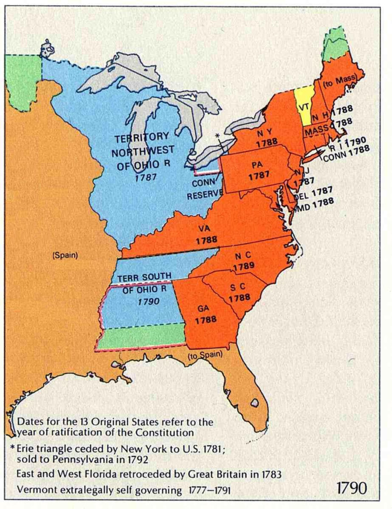 The United States In 1790 Showing The Northwest Territory MapPorn