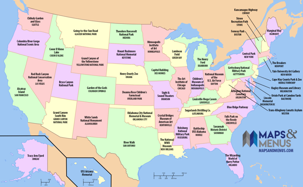 This Map Shows The Top Thing To Do In All 50 States Maps And Menus