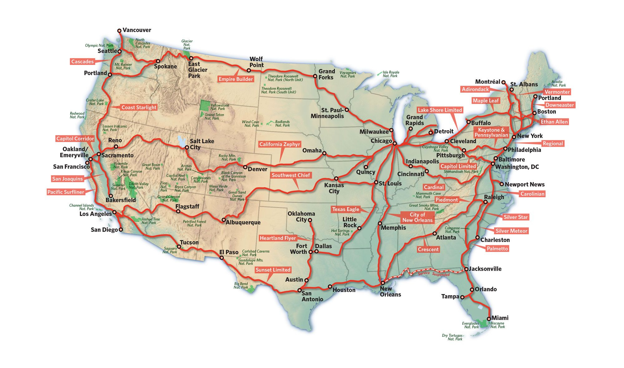 Map Of Trains In Us - Printable Map Of The US