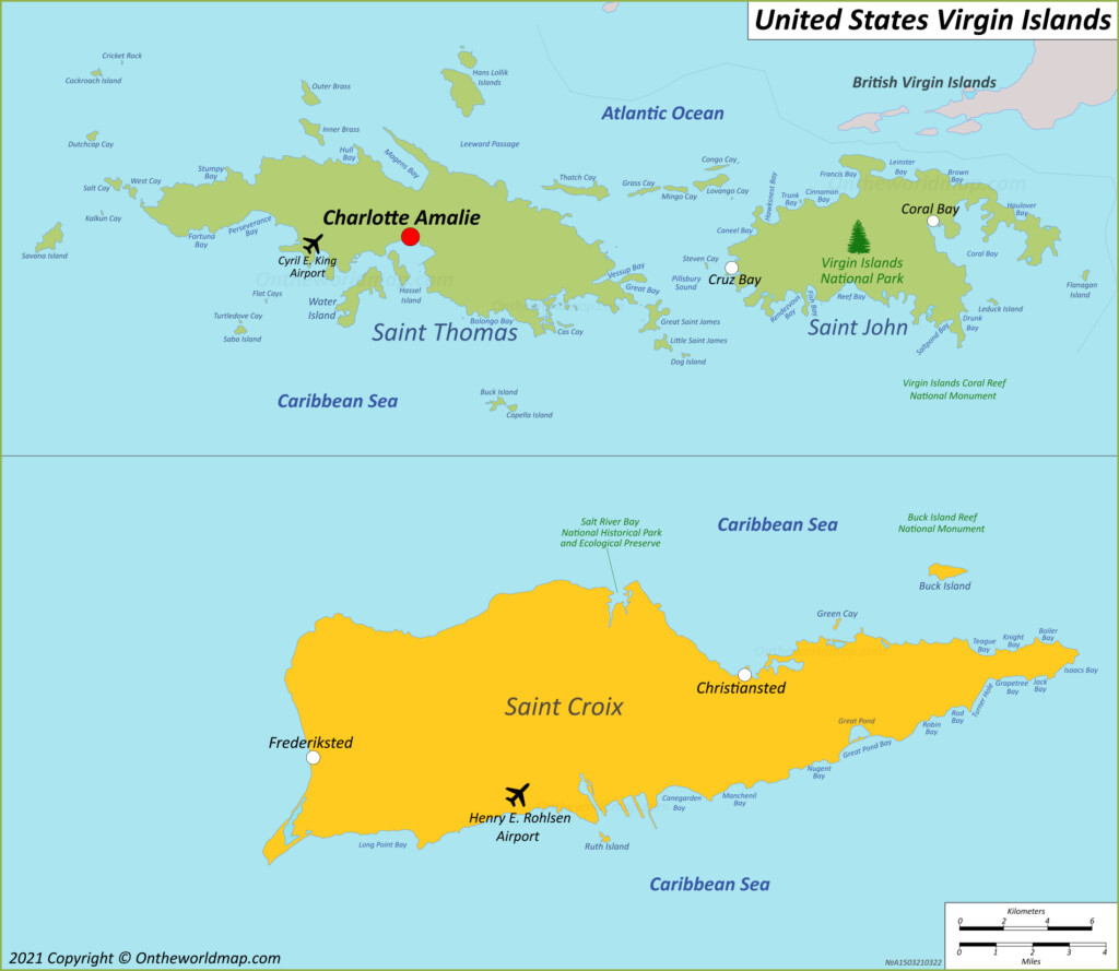 U S Virgin Islands Map Maps Of The United States Virgin Islands 