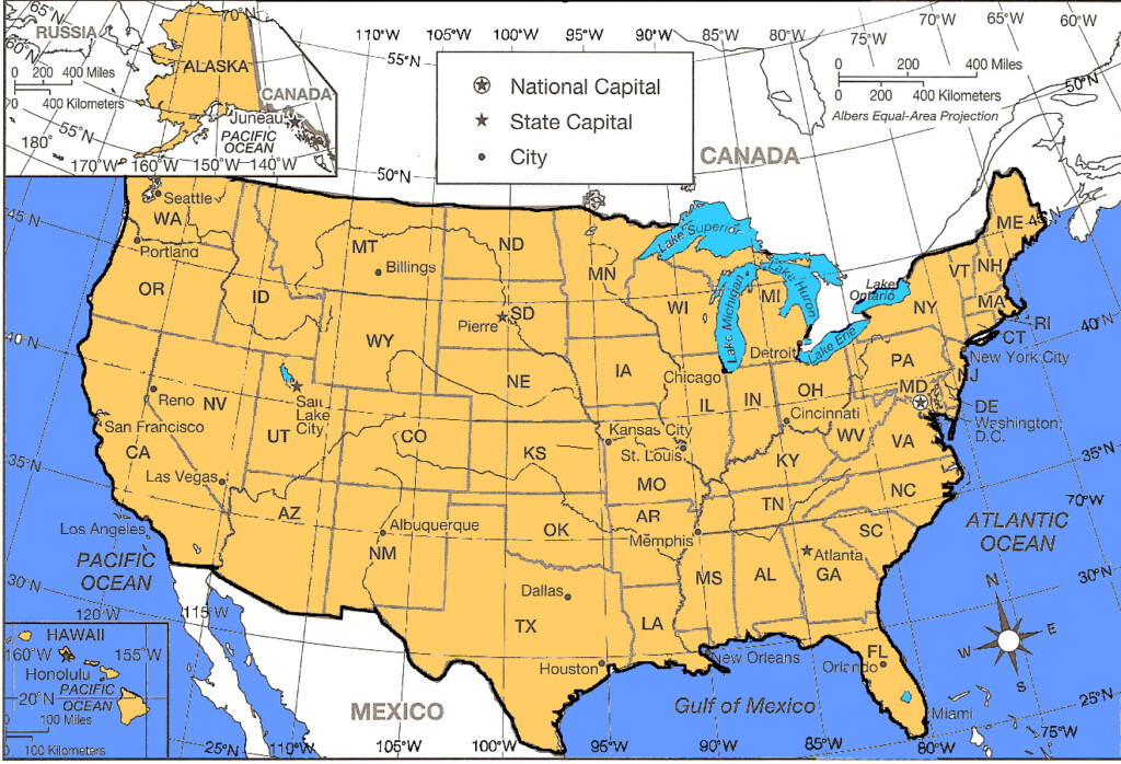 United States Map Latitude And Longitude