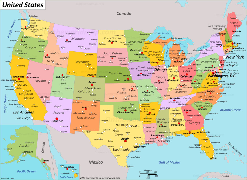 United States Map With Capitals Gis Geography United States Map With 