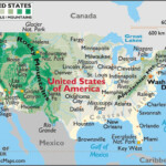 United States Map With Rivers And Lakes And Mountains Printable Map