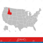 United States Of America With The State Of Idaho Selected Map Of The