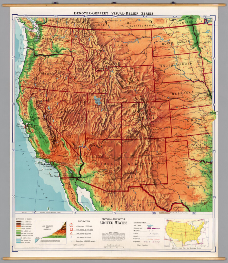 United States Western Physical Political David Rumsey Historical 