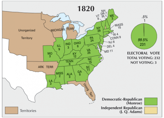 US Election Of 1820 Map GIS Geography