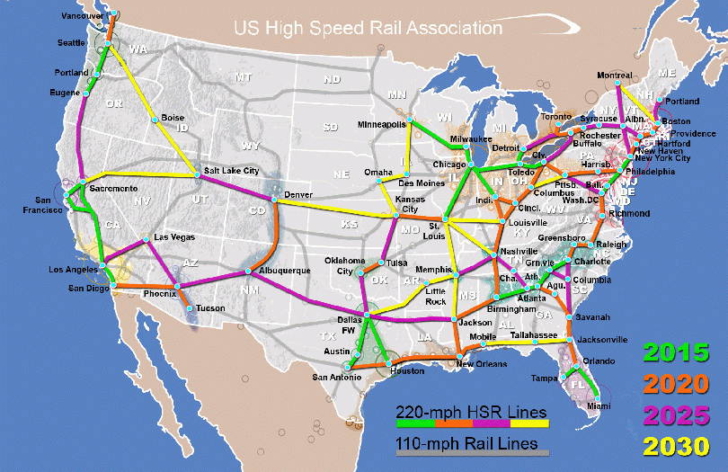 US High Speed Rail Map High Speed Rail Map Train Map