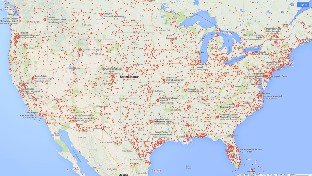 US International Airports Map US Map WhatsAnswer