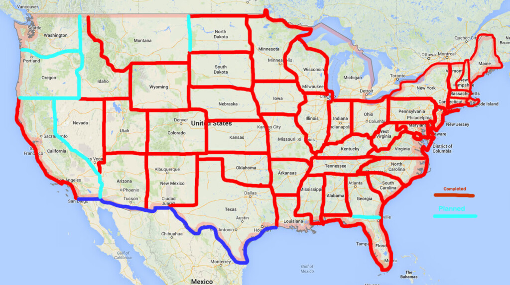 Us Map With State Borders Map