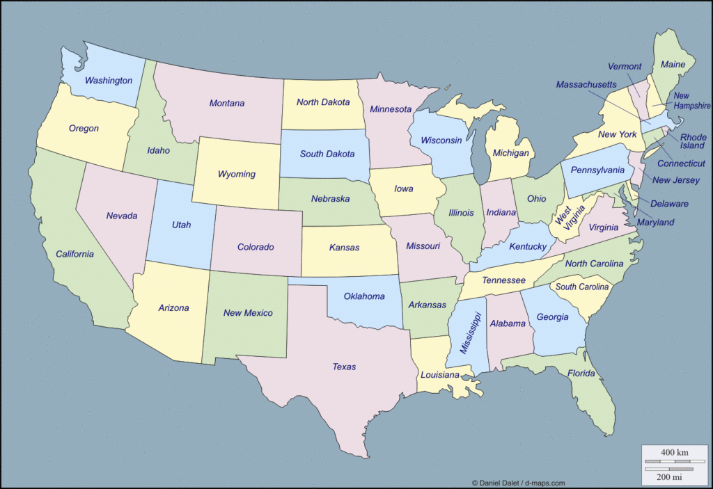 US Map Without Labels