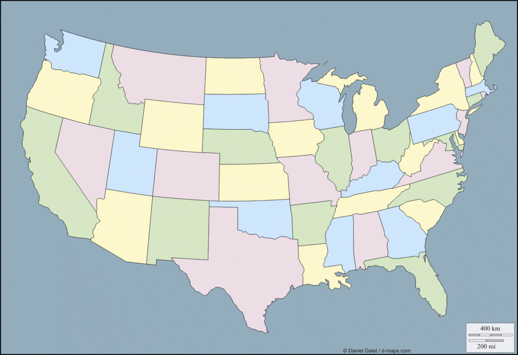 US Map Without Labels