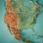 USA 3D Render Topographic Map Border Digital Art By Frank Ramspott Pixels