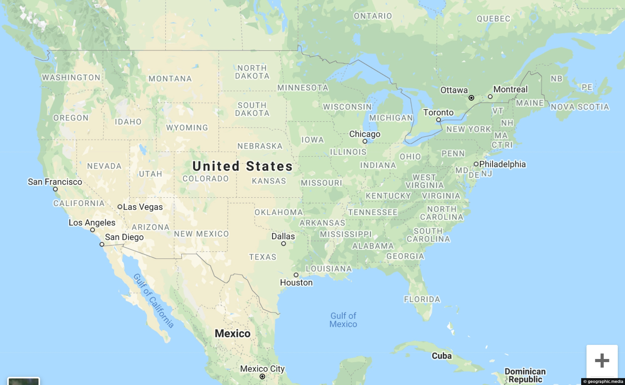 USA Google Map Geographic Media