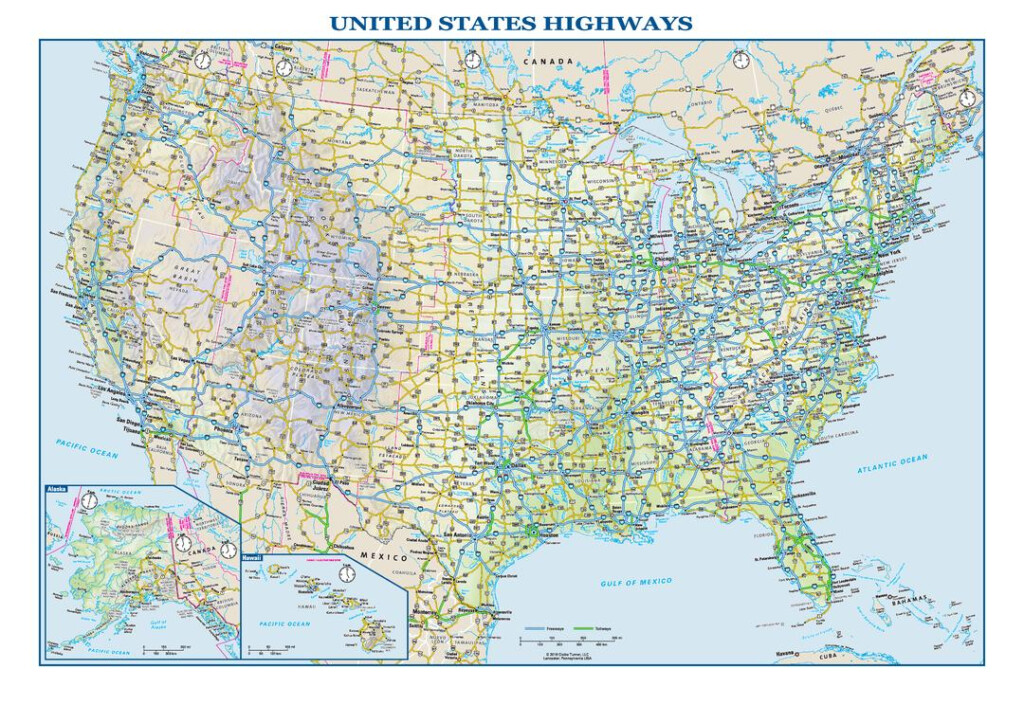 USA Interstate Highways Wall Map