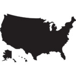 Usa Map Svg Silhouette Clipart Usa Map Without States And Etsy