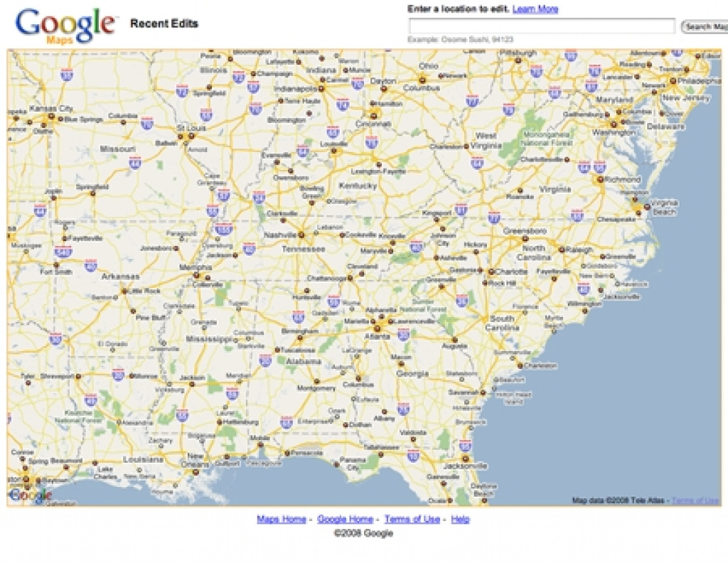 Usa Map With States And Cities Google Maps Printable Map