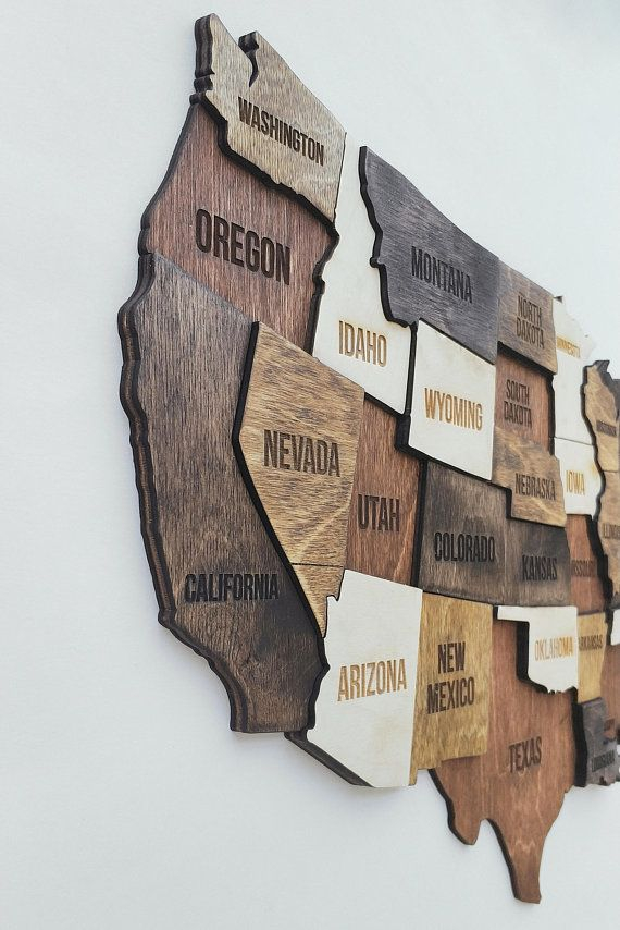 USA Map Wooden United State Map Wood US Map Of America Usa Map 