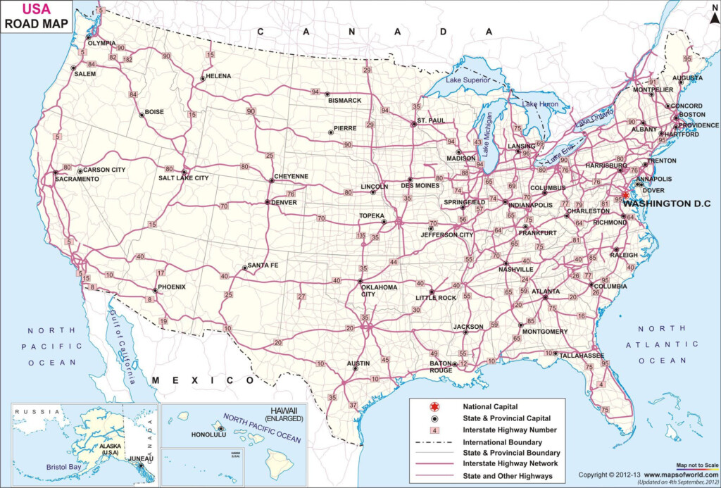 USA Road Network Map Tourist Map Usa Road Map Travel Maps