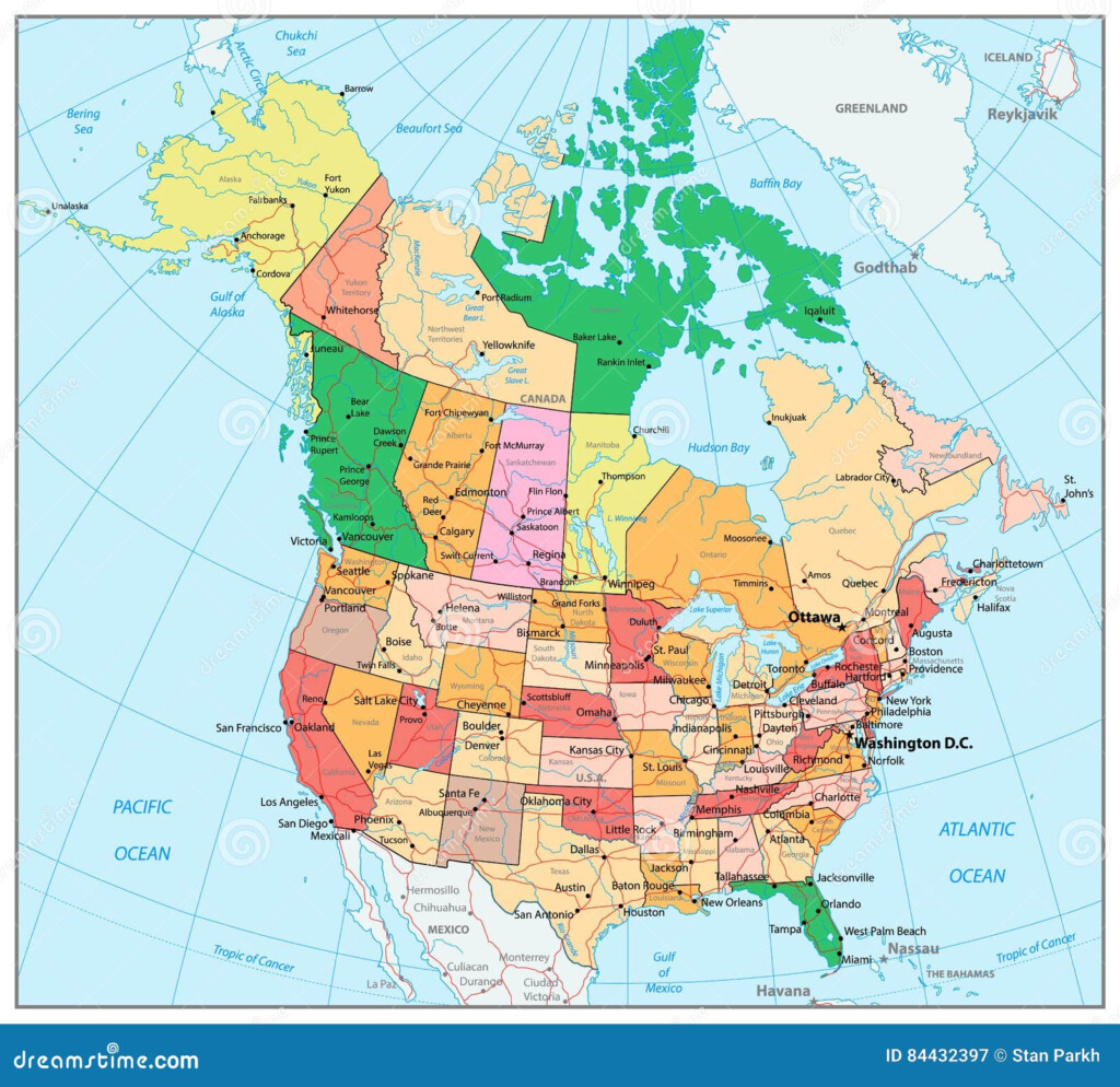 USA Und Gro e Ausf hrliche Politische Karte Kanadas Mit Zust nden 
