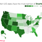 Which U S States Have The Most Number Of Starbucks I Love Coffee